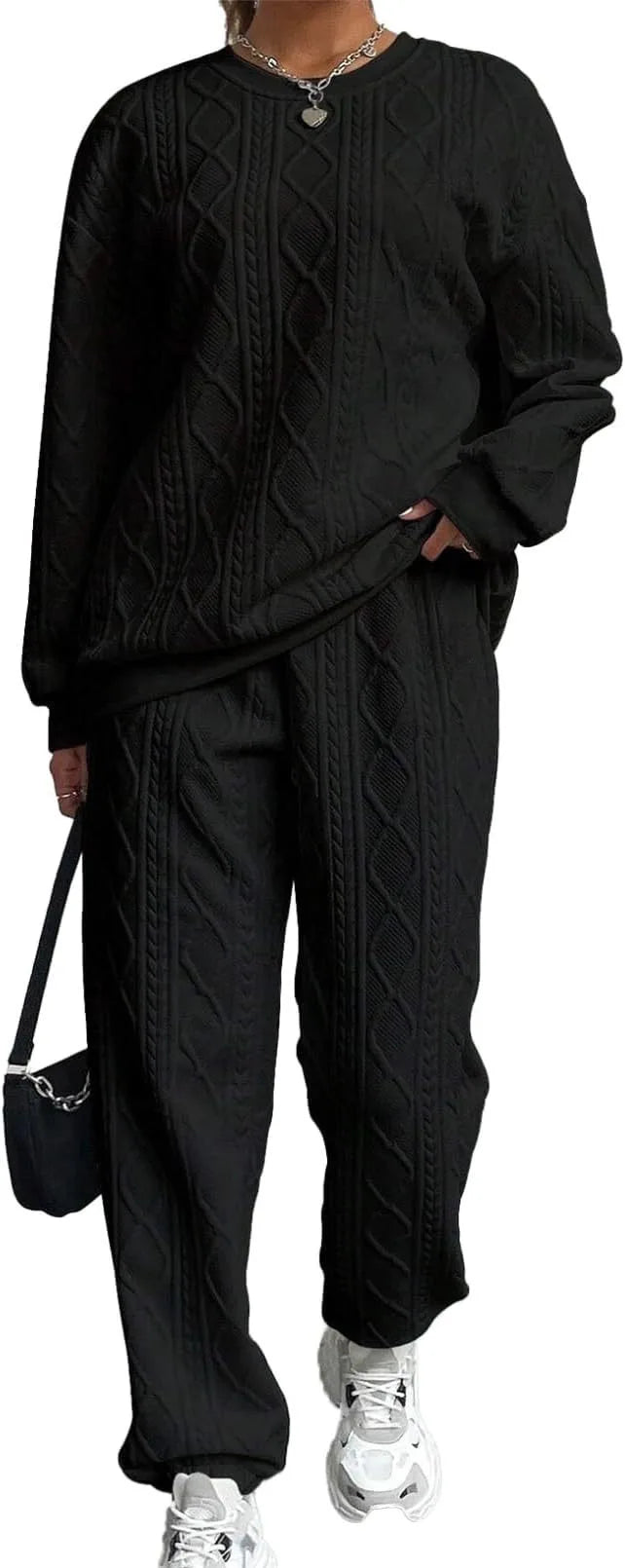 Knit Casual Pants Set