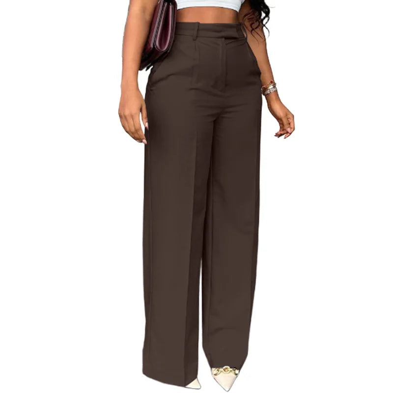Wide Leg Straight Dress Pants