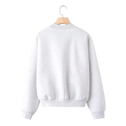 Zipper Pilot Jacket Sweatshirt Style Loose High Waist Fleece Pants Cotton Streetwear Series Women's Fashion Set