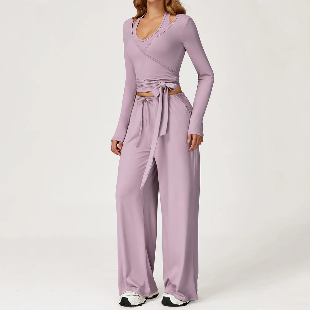 Women Yoga Set 2/3PCS Sportswear Push Up Workout Clothes Athletic Wear Gym Legging Fitness Bra Crop Top Long Sleeve Sports Suits