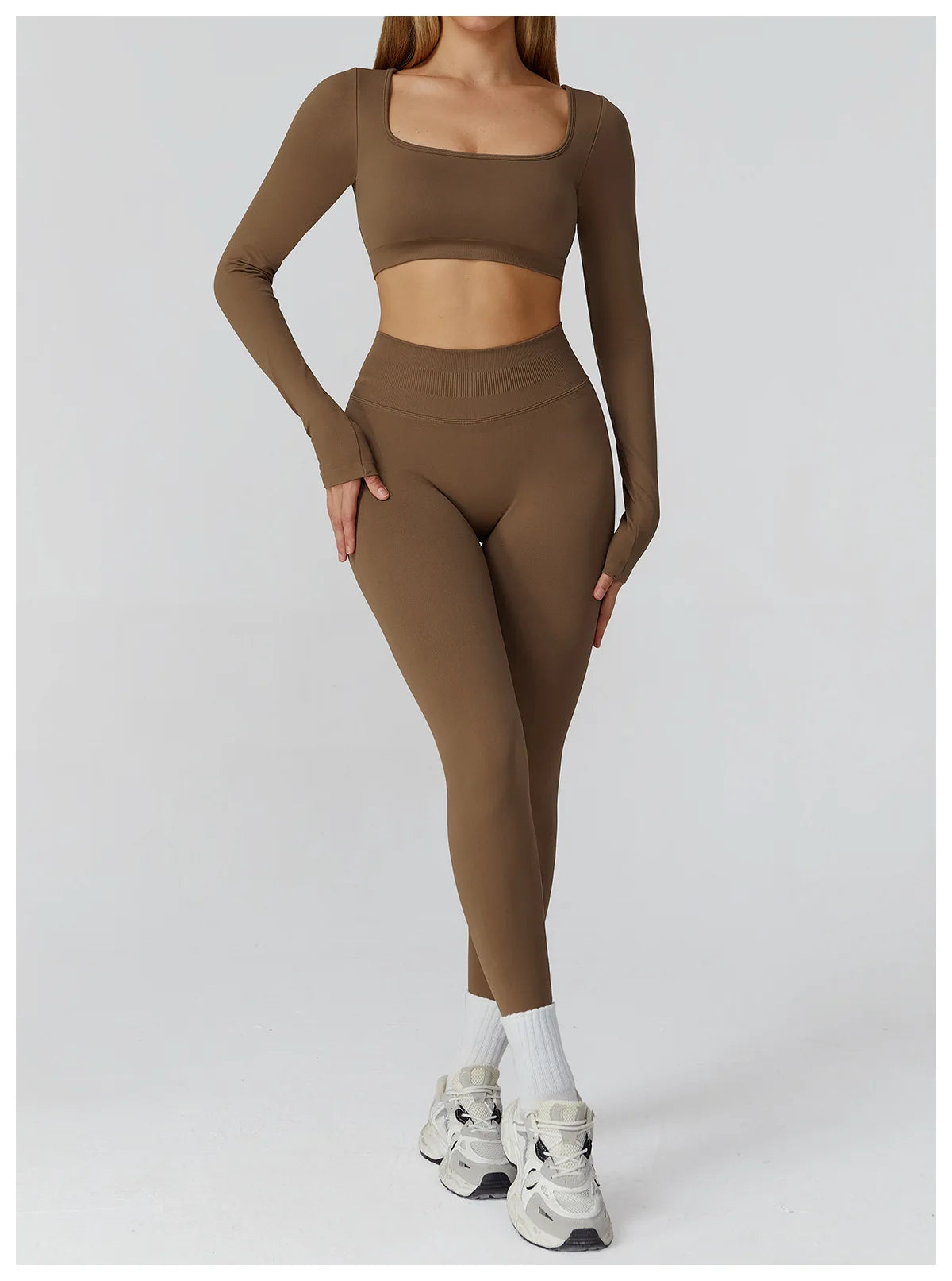 Women’s Seamless Yoga Long Sleeve Top – Running, Gym, Fitness, Workout, Stretch Sports Shirt