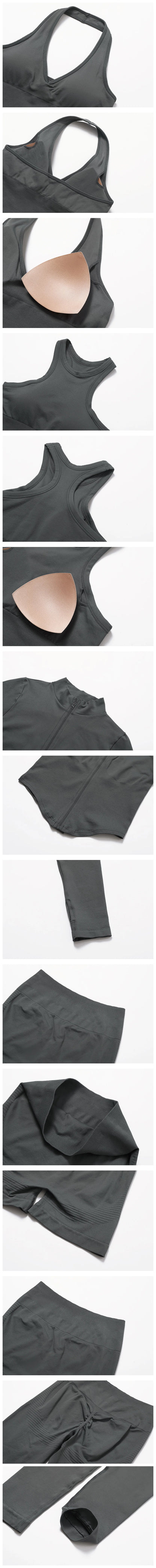 2/3/4PCS Yoga Set Gym Clothes Sportswear Seamless Yoga Suits For Women Fitness Long Sleeved Tracksuits Sports Bra Gym Leggings