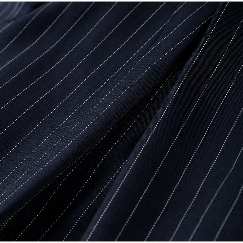 Fashion Chic Irregular Striped Long Pants For Women High Waist Loose Trouser 2025 Autumn Winter Fashion Female Daily Casual Pant