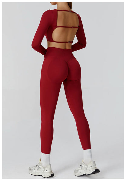 Women’s Seamless Yoga Long Sleeve Top – Running, Gym, Fitness, Workout, Stretch Sports Shirt