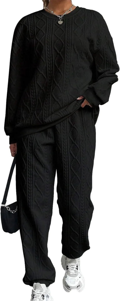 Knit Casual Pants Set