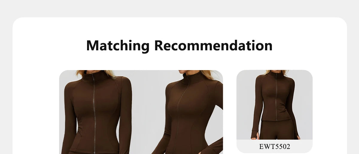 2Pcs Women's Long Sleeve Sports Jacket Zipper Gym Suit Outdoor Sportswear Yoga Workout Two-Piece Fitness Set Female Outfit