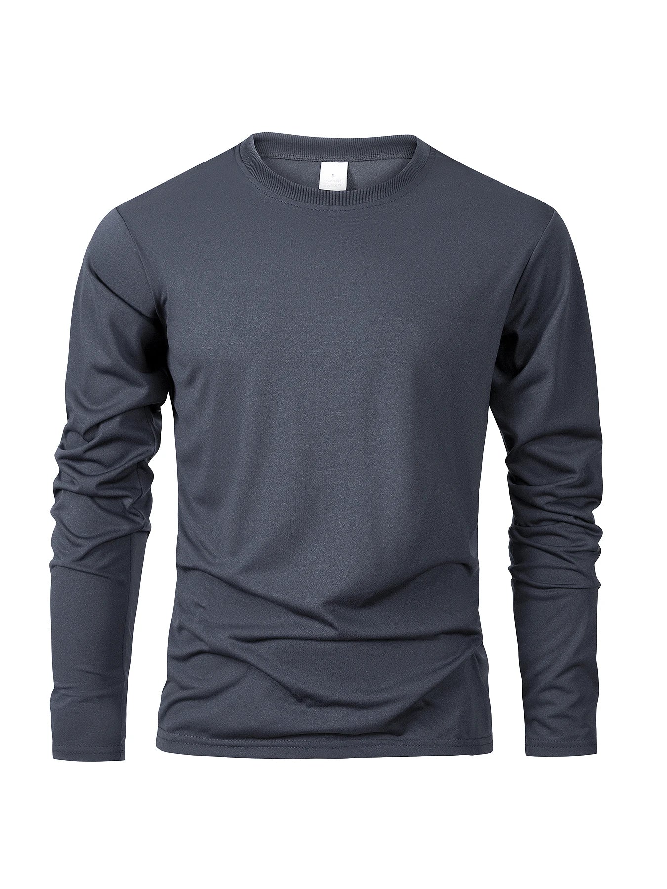 Long Sleeve Moisture Wicking T-Shirt – Casual Round Neck Sports Tee, Comfortable Versatile Top