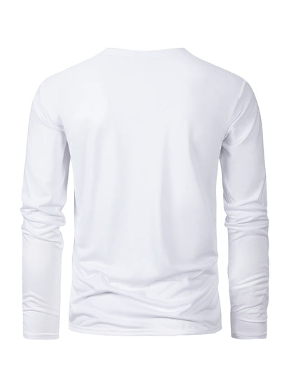 Long Sleeve Moisture Wicking T-Shirt – Casual Round Neck Sports Tee, Comfortable Versatile Top