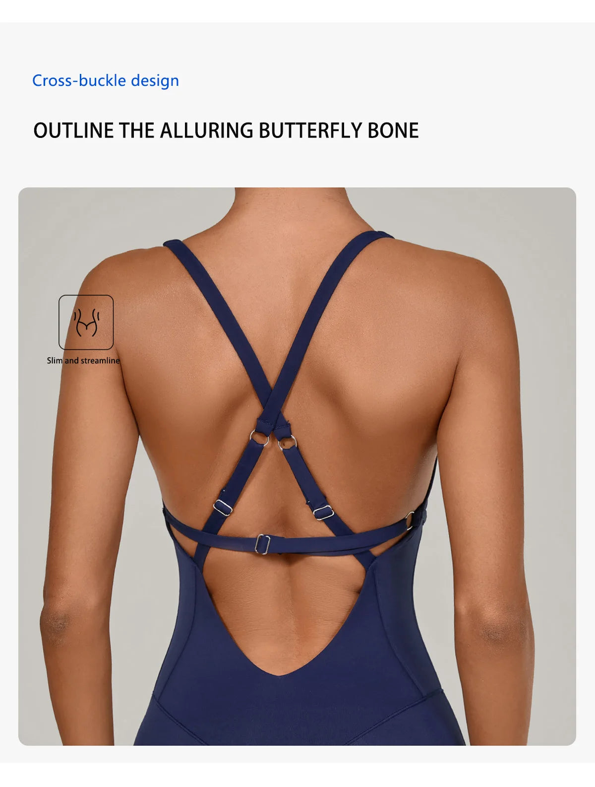 Women Adjustable Shoulder Straps Yoga Jumpsuit Dance-Inspired Backless Bodysuit Woman Tight-Fitting Workout Fitness One-Piece