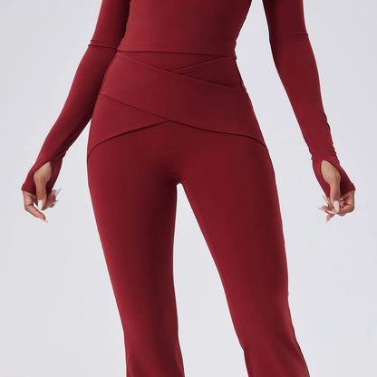 Cloud Hide Woman New Yoga Suit Gym Fitness Set Long Sleeve Sports Tracksuit Top Leggings Workout Pilates Outfits Running Clothes