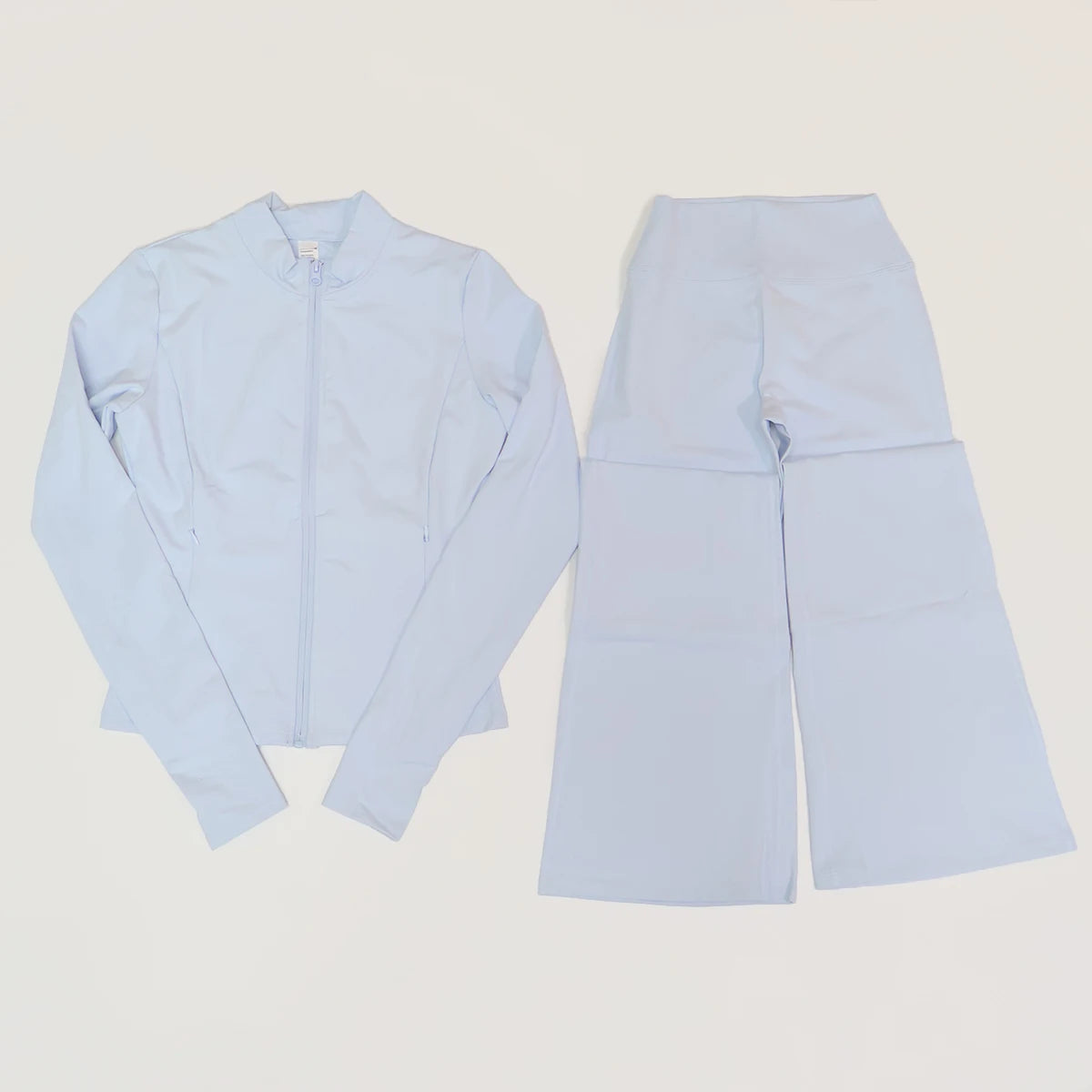 Women's Long Sleeve Sports Jacket with Pocket Outdoor Fall/Winter Gym Suit Yoga Workout Two-Piece Fitness Outfit Female