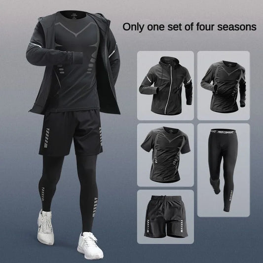Men’s 3-7 Piece Quick-Dry Tracksuit Set – Running, Gym, Fitness, Jogging, Marathon, Cycling Sweatpants & Hoodie Activewear