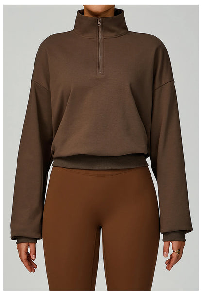 Women’s Zipper Yoga Jacket – Long Sleeve Gym Fitness Top, Running, Workout, Windproof Sportswear