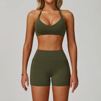 High Waist Leggings Top Yoga Set