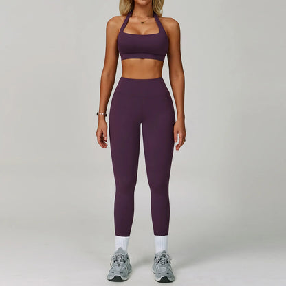 High Waist Leggings Top Yoga Set
