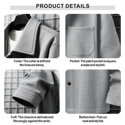 Lapel Button-Down Warm Brushed Jacket