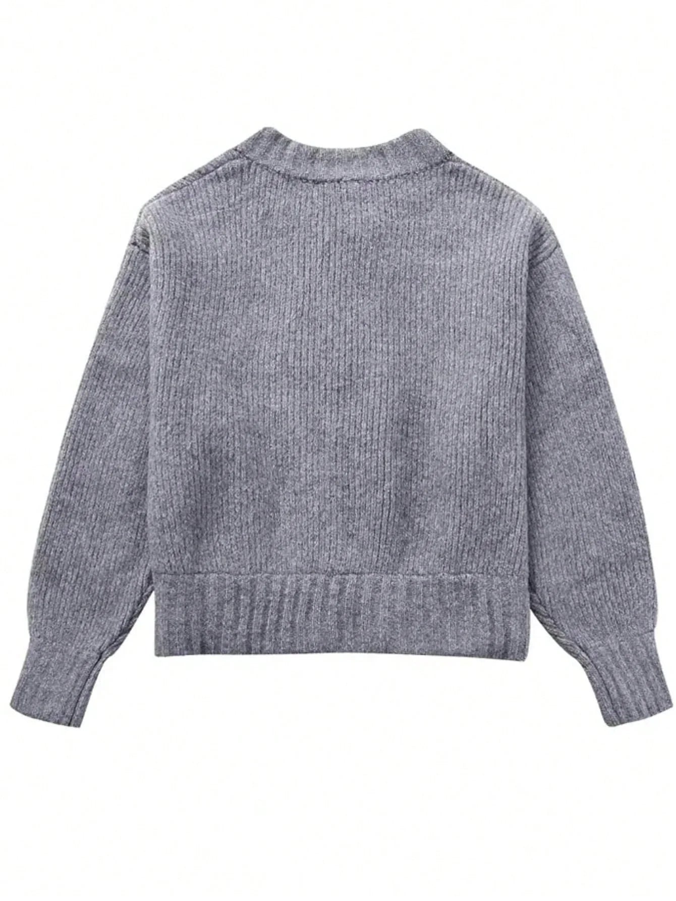 Crew Neck Zip Cardigan