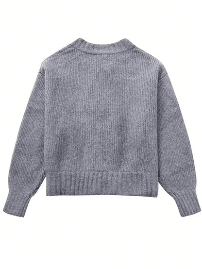 Crew Neck Zip Cardigan