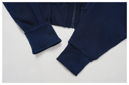 Winter 2-piece Sports Hoodie Set Women's Tracksuit Zipper Loose Long Sleeved Hooded Slimming Yoga Pants Set Running Fitness Set