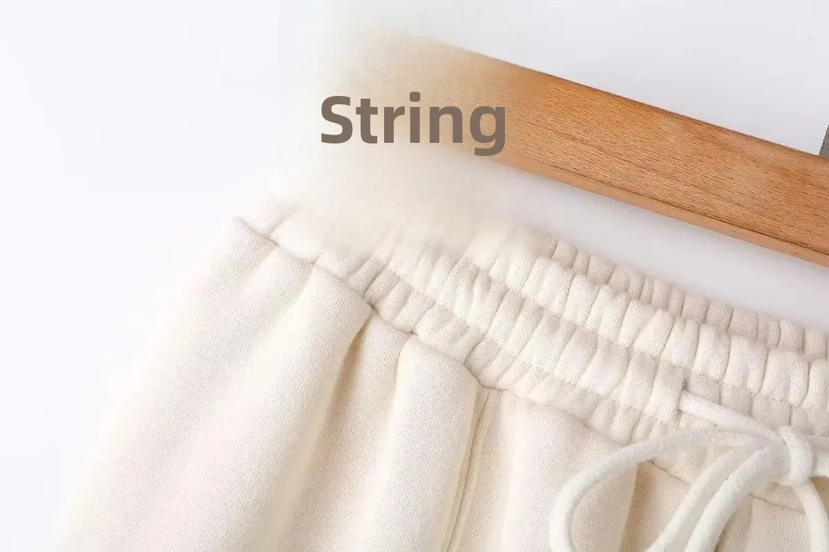 Zipper Pilot Jacket Sweatshirt Style Loose High Waist Fleece Pants Cotton Streetwear Series Women's Fashion Set