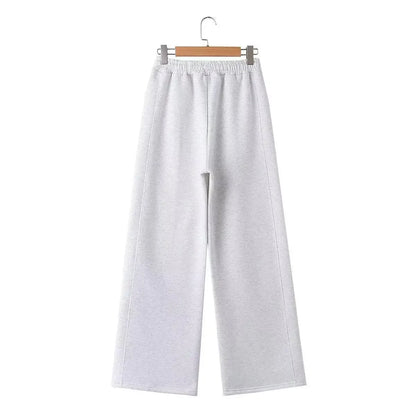 Zipper Pilot Jacket Sweatshirt Style Loose High Waist Fleece Pants Cotton Streetwear Series Women's Fashion Set