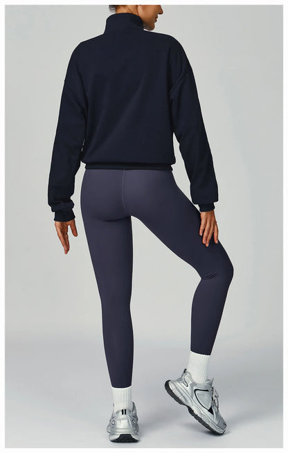 Women’s Zipper Yoga Jacket – Long Sleeve Gym Fitness Top, Running, Workout, Windproof Sportswear