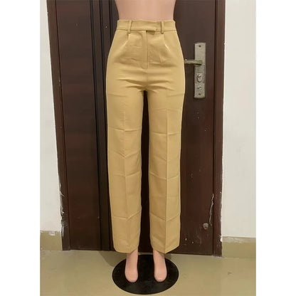 Wide Leg Straight Dress Pants