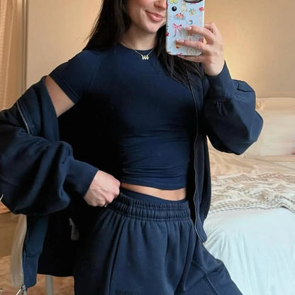 Impact Short Sleeve Crop Top – Workout, Gym, Yoga, Longline Stretchy Sports Shirt