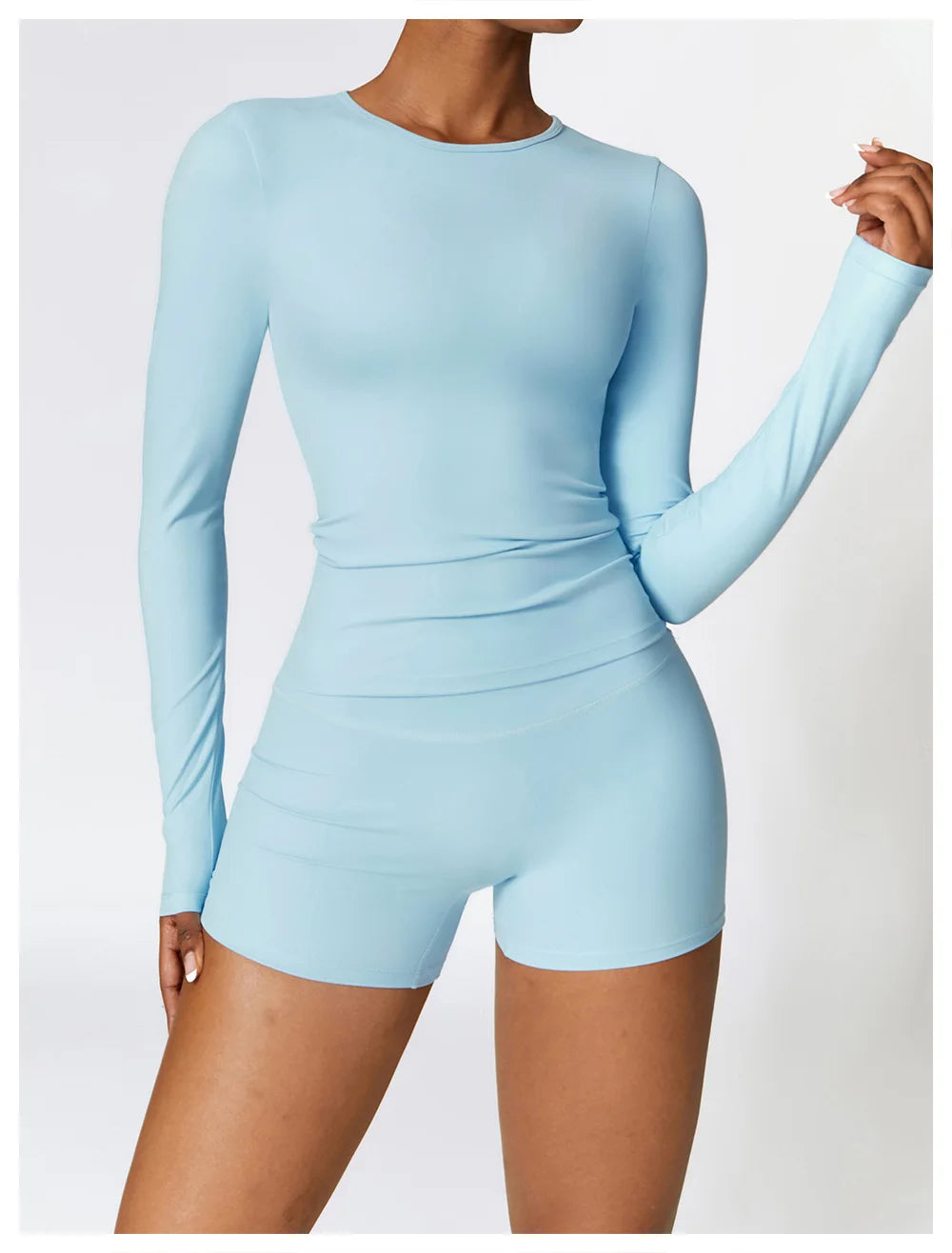 Women’s Slim Fit Long Sleeve Yoga Top – Running, Exercise, Fitness, Quick-Dry Sports Shirt