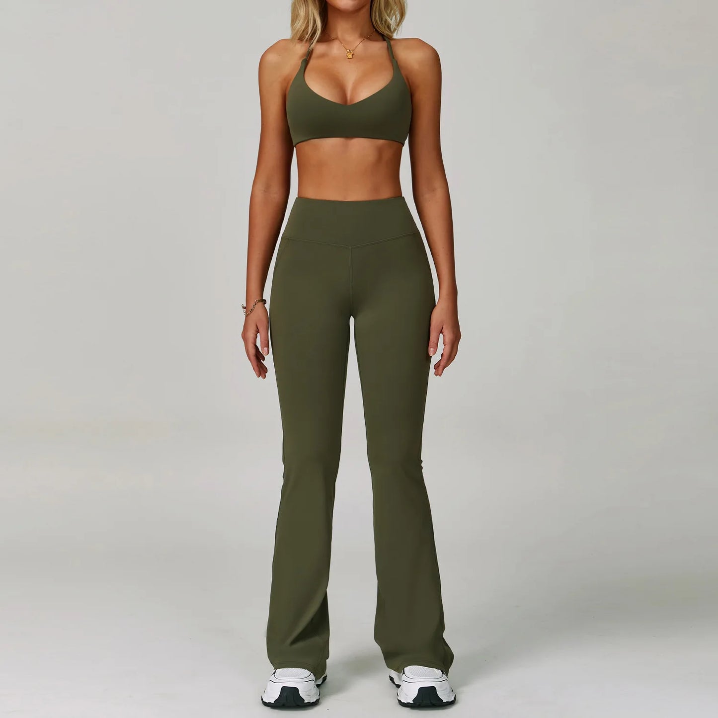 High Waist Leggings Top Yoga Set