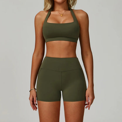 High Waist Leggings Top Yoga Set