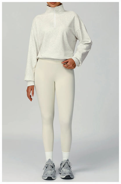 Women’s Zipper Yoga Jacket – Long Sleeve Gym Fitness Top, Running, Workout, Windproof Sportswear