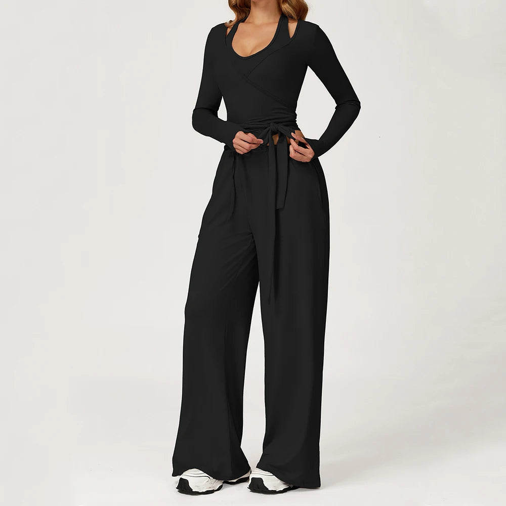 Women Yoga Set 2/3PCS Sportswear Push Up Workout Clothes Athletic Wear Gym Legging Fitness Bra Crop Top Long Sleeve Sports Suits