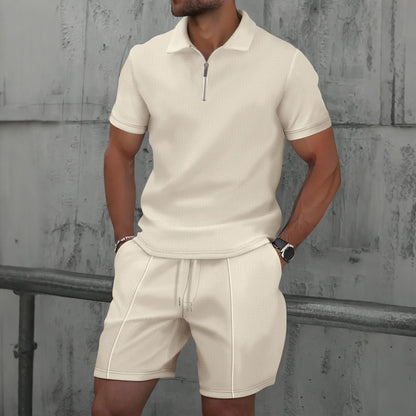 Lapel Short-Sleeved T-Shirt Shorts Casual Suit