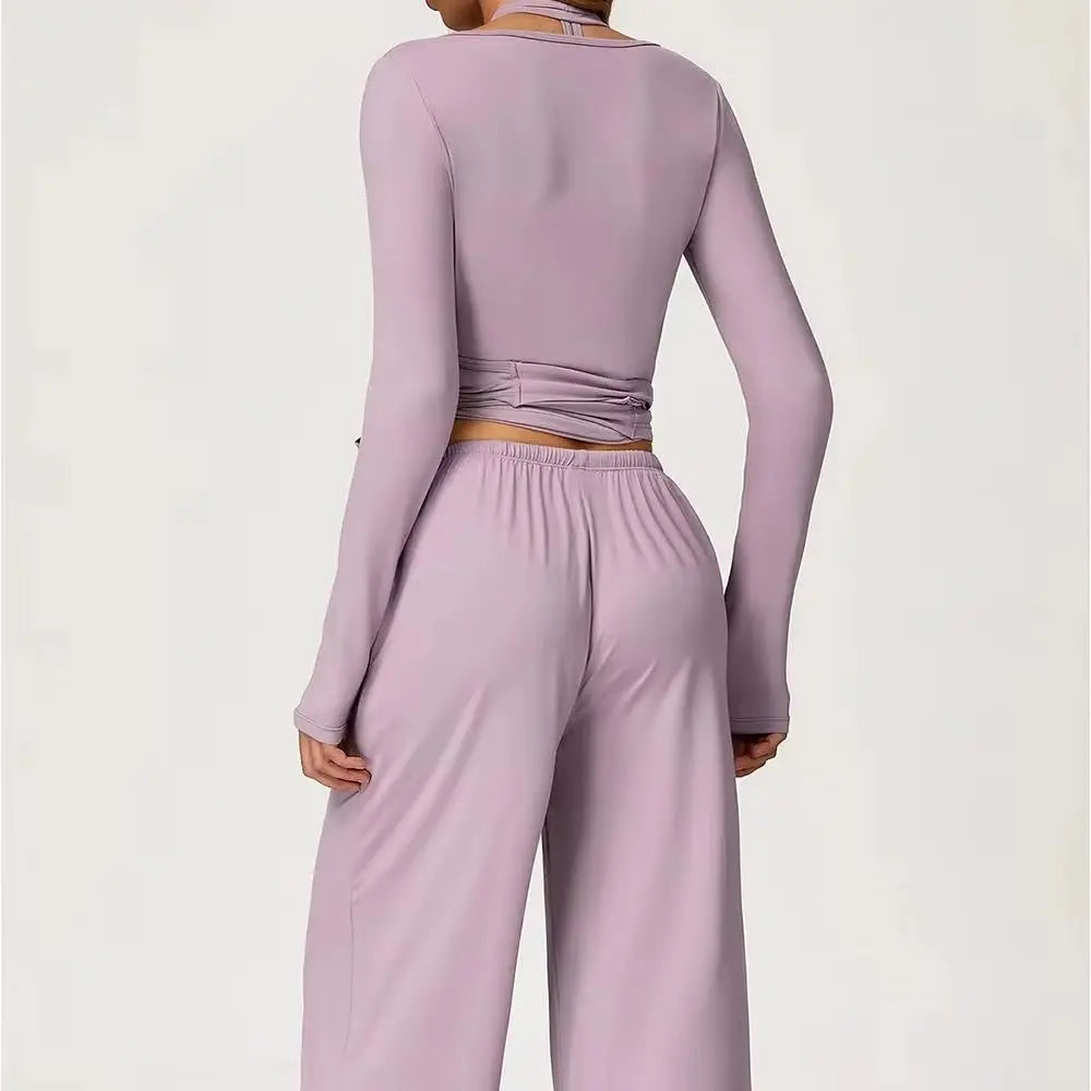 Women Yoga Set 2/3PCS Sportswear Push Up Workout Clothes Athletic Wear Gym Legging Fitness Bra Crop Top Long Sleeve Sports Suits