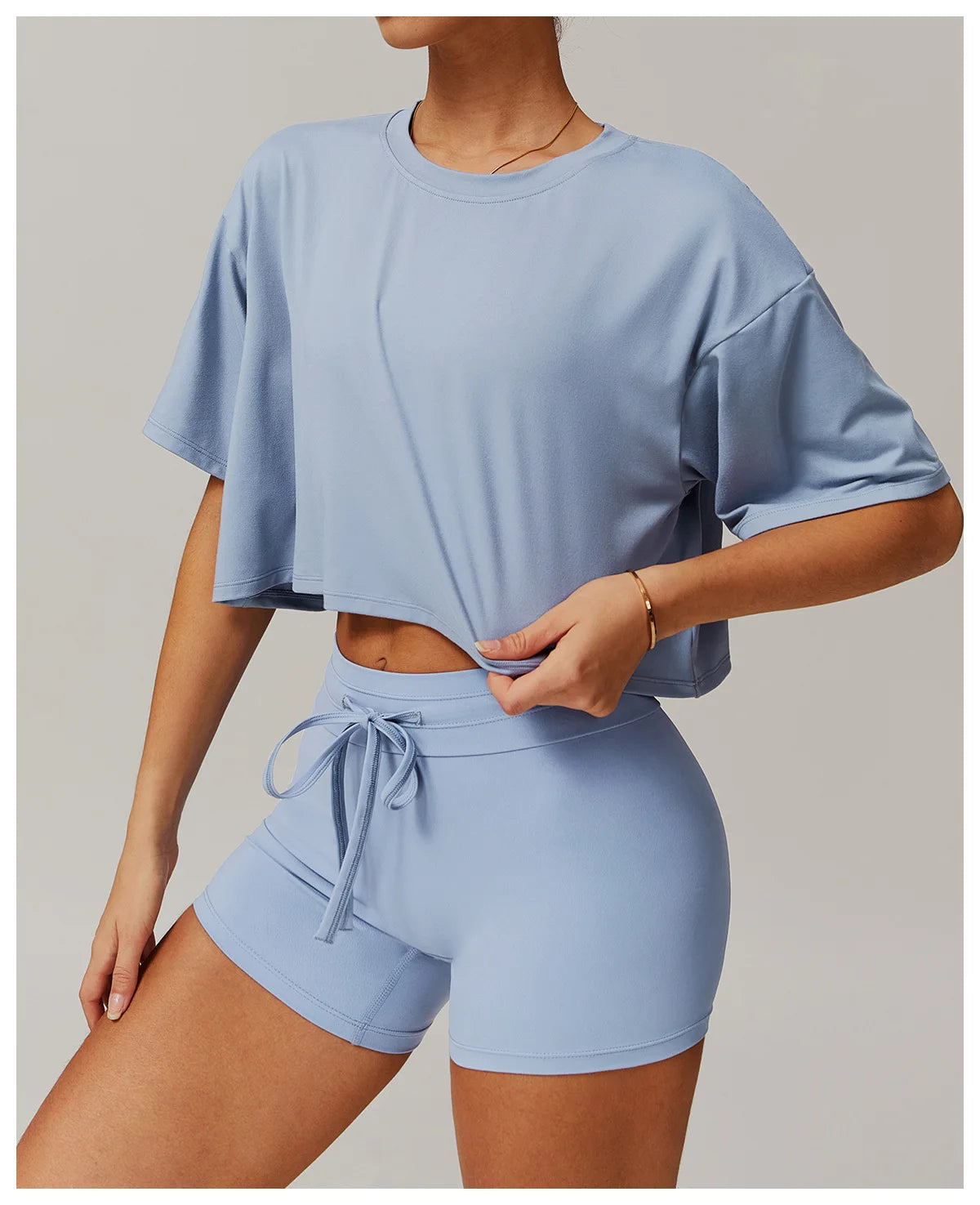 Loose Yoga Top Women Short Sleeve Gym Top Quick Dry Running Sports Shirt Fitness Woman Athletic Cropped Tops Push Up Active Wear