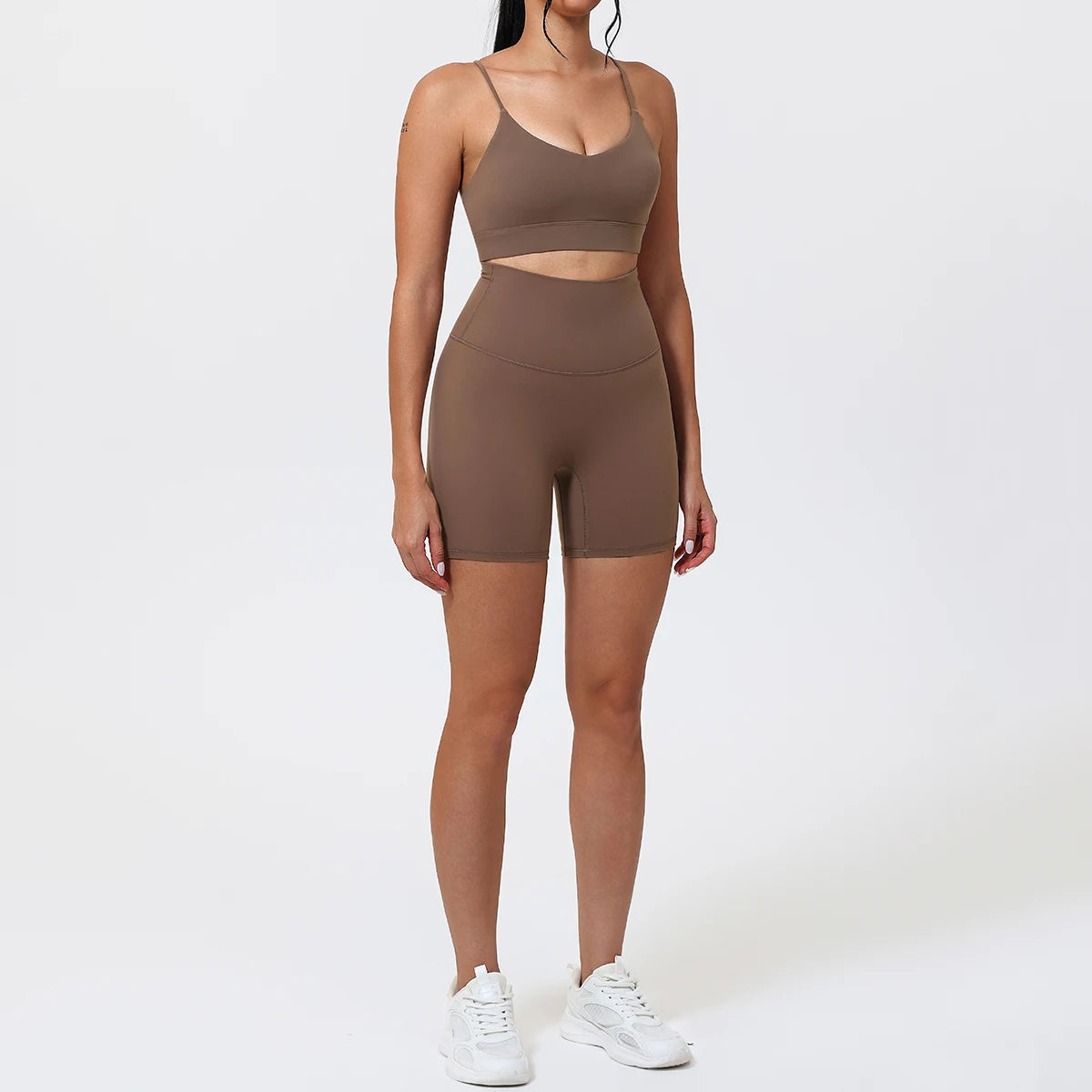 2Pcs Women's Cross-Back Two-Piece Sports Set Comfortable Yoga Fitness Wear Athletic Apparel Bra And Workout Clothing Set Female