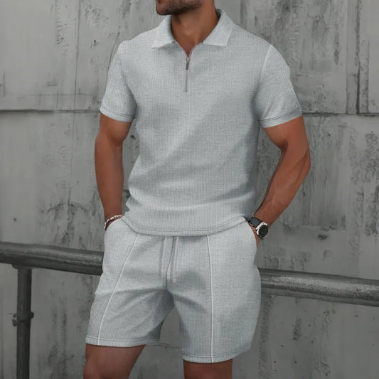 Lapel Short-Sleeved T-Shirt Shorts Casual Suit