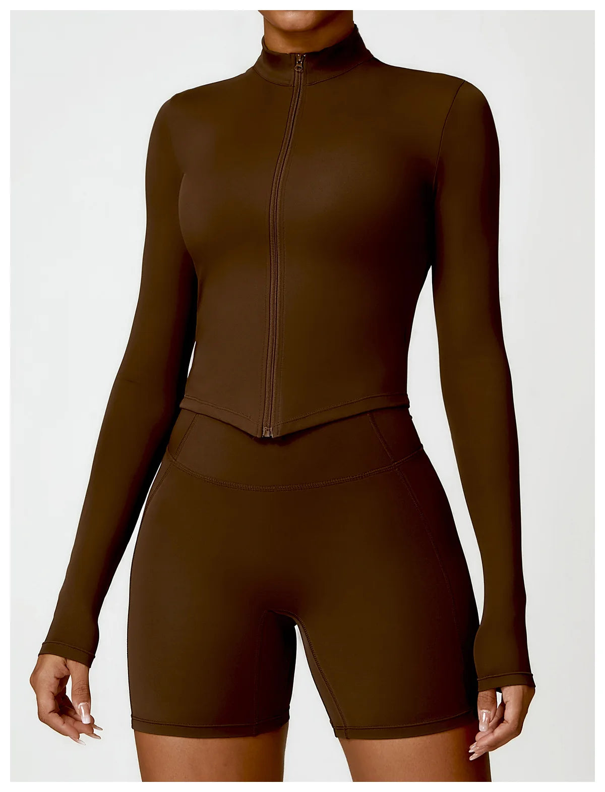 Yoga Zipper Jacket – Long Sleeve Sportswear Top, Push-Up Workout, Running & Cycling Fitness Shirt