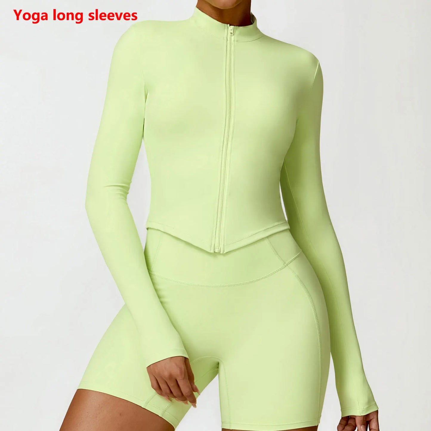 Yoga Zipper Jacket – Long Sleeve Sportswear Top, Push-Up Workout, Running & Cycling Fitness Shirt