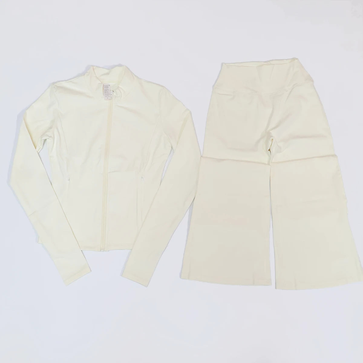 Women's Long Sleeve Sports Jacket with Pocket Outdoor Fall/Winter Gym Suit Yoga Workout Two-Piece Fitness Outfit Female