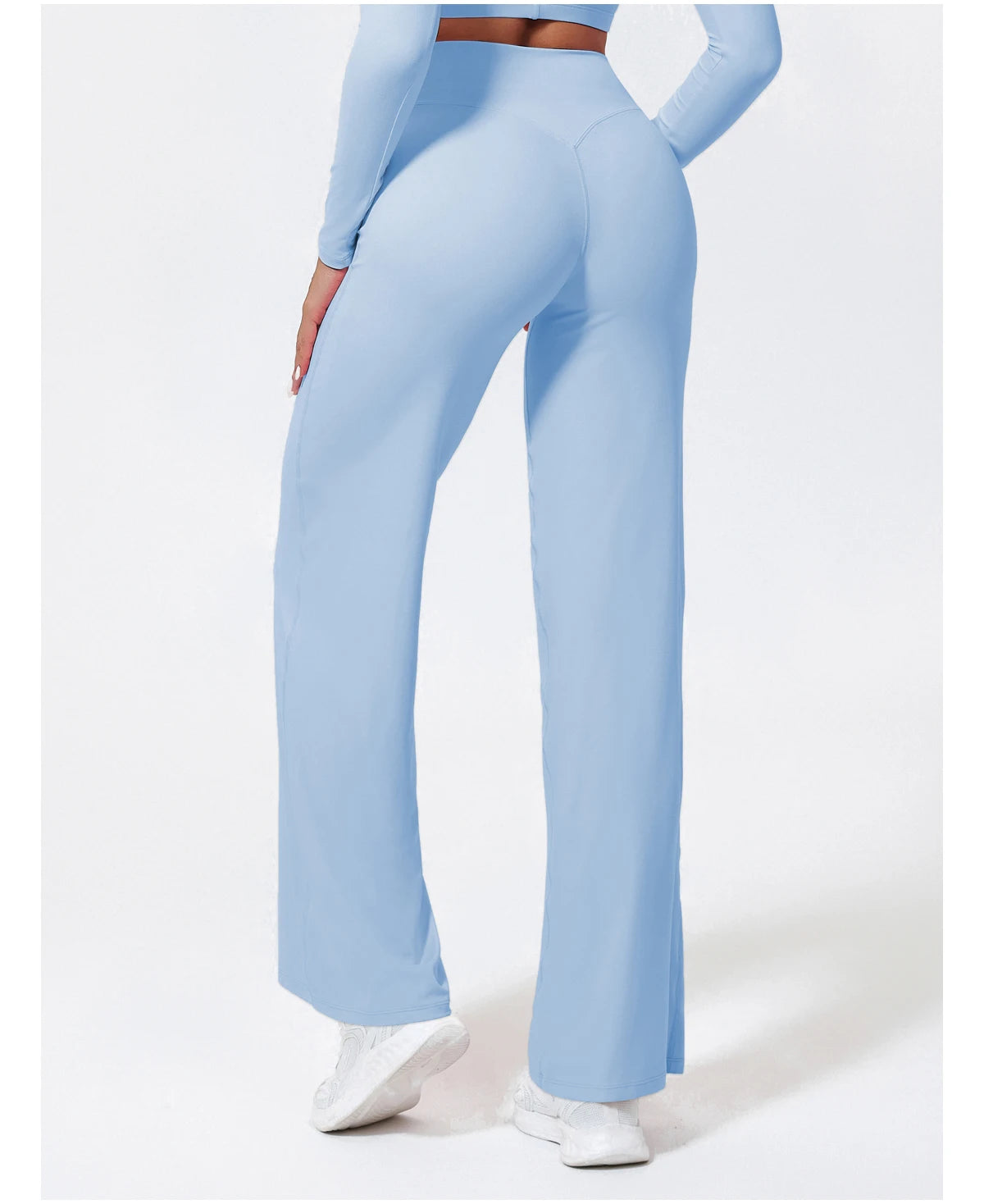 Women’s Straight-Leg Sports Pants – Wide Leg Yoga Leggings, Pilates, Gym, Fitness Tights, Naked Feeling Compression Pants