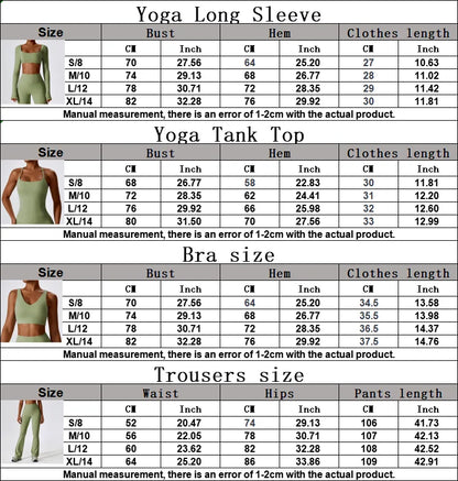 Yoga Set 2PCS Seamless Women Sportswear Workout Clothes Athletic Wear Gym Legging Fitness Bra Crop Top Long Sleeve Sports Suits