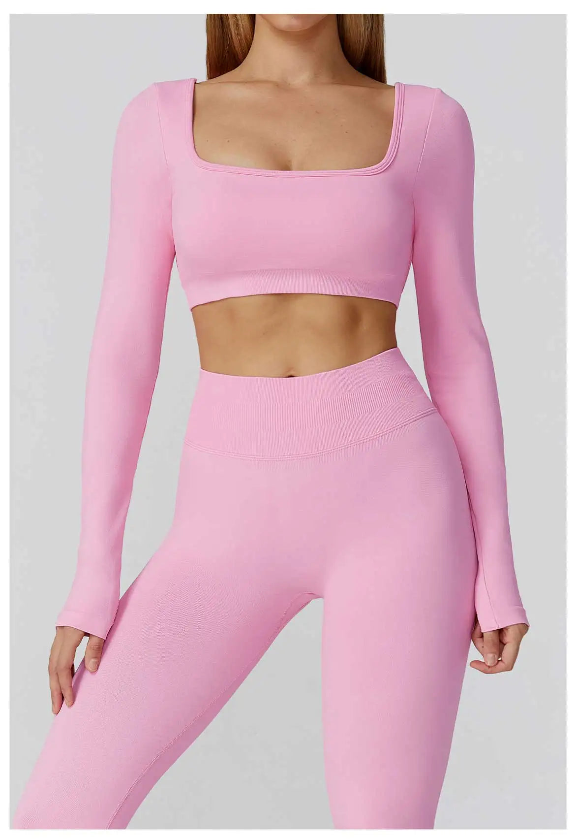 Women’s Seamless Yoga Long Sleeve Top – Running, Gym, Fitness, Workout, Stretch Sports Shirt