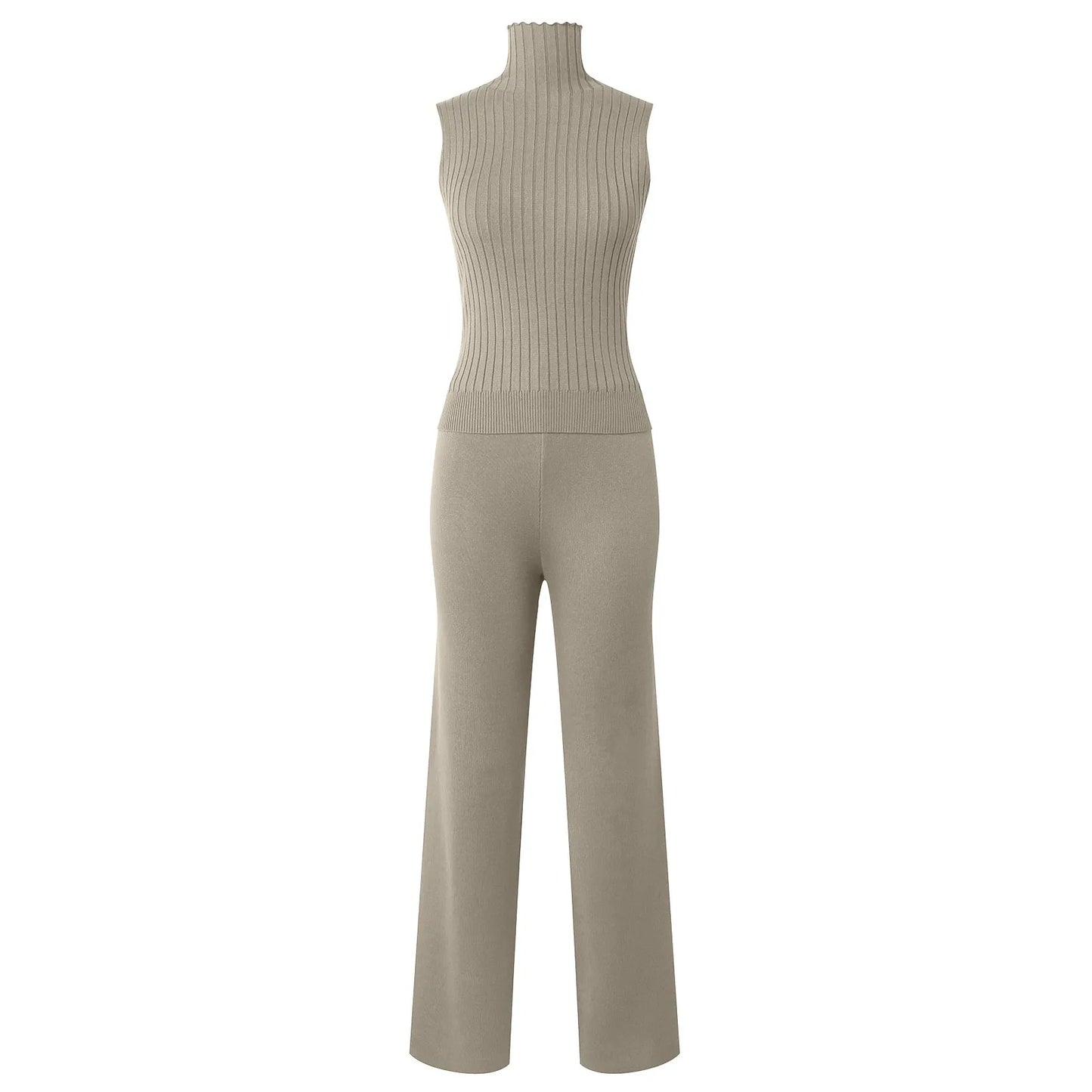 Ladies 3 Piece Outfits Sweater Sets Pullover Crop Top & Knitted Long Cardigan & Wide Leg Pants Suits Autumn Clothes Sets