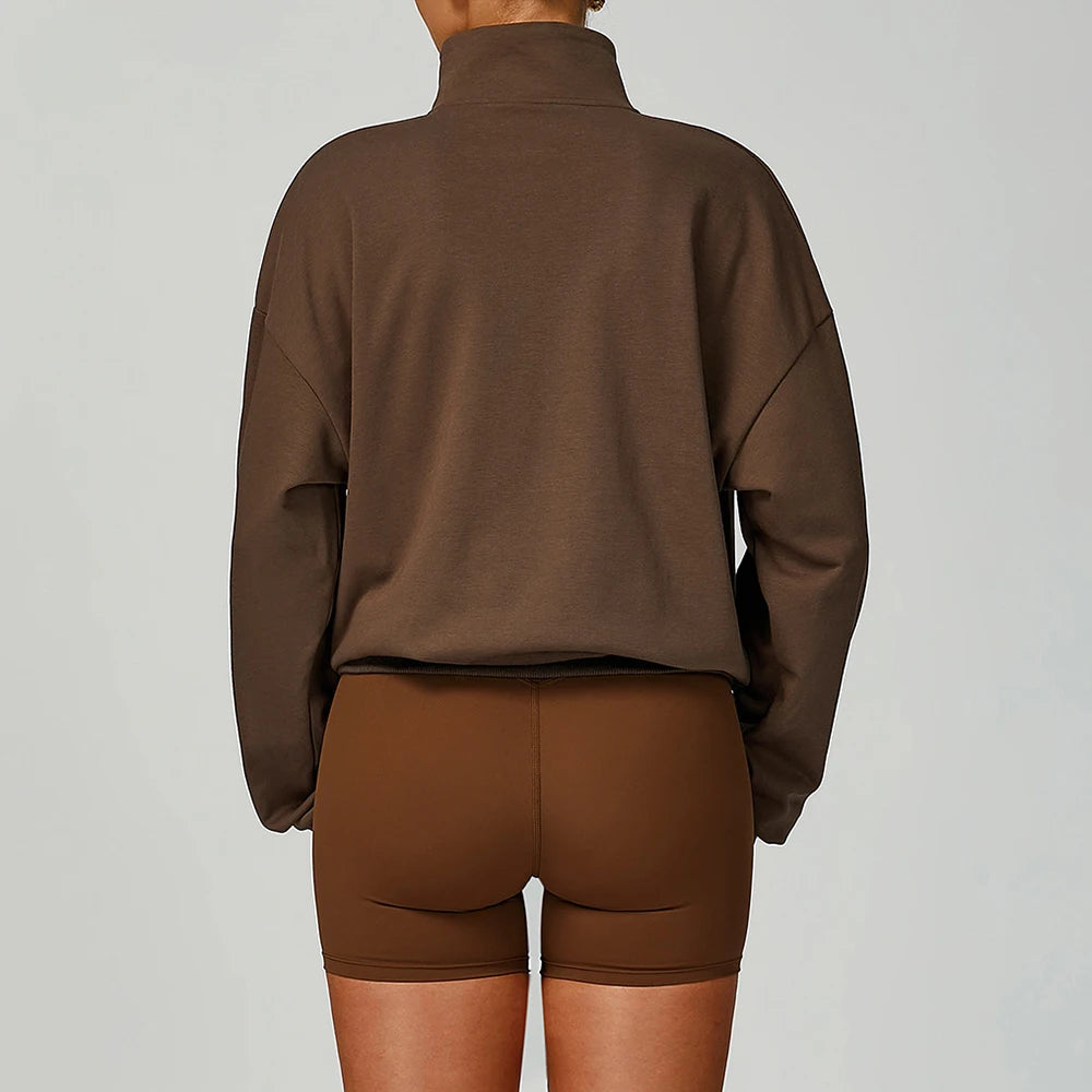 Women’s Zipper Yoga Jacket – Long Sleeve Gym Fitness Top, Running, Workout, Windproof Sportswear