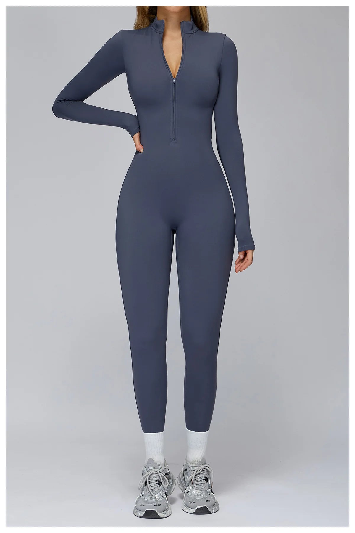 Women's Autumn/Winter Fitness Jumpsuit Tight-Fitting Fleece-Lined Yoga Jumpsuit Outdoor Thermal Jumpsuit Running & Fitness Wear