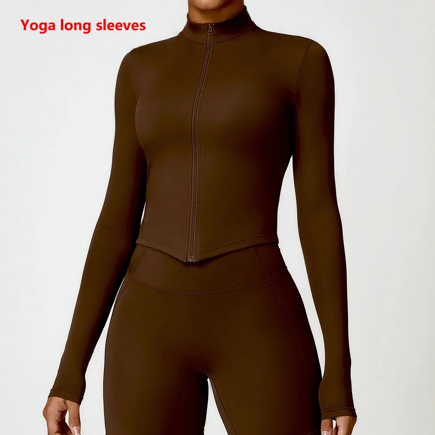 Yoga Zipper Jacket – Long Sleeve Sportswear Top, Push-Up Workout, Running & Cycling Fitness Shirt