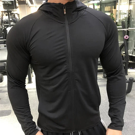 Men’s Winter & Autumn Hooded Zipper Jacket – Running, Gym, Fitness, Sportswear, Outdoor Activewear