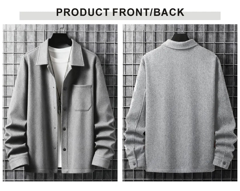 Lapel Button-Down Warm Brushed Jacket